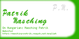 patrik masching business card